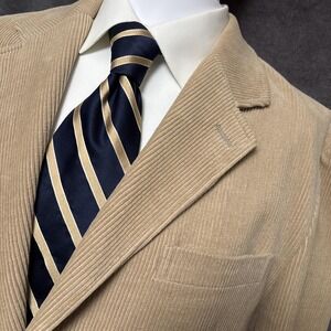 Vintage Preswick Moore Sport Coat L Tan Corduroy Blazer Jacket Casual 44L